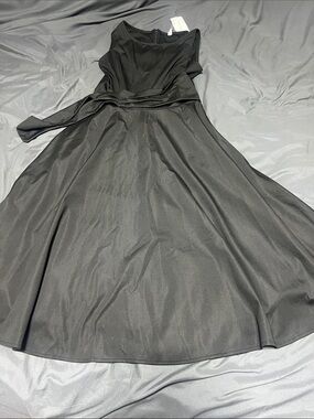Fenjar Classic Black Sleeveless A-Line Dress